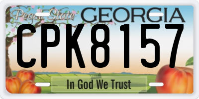 GA license plate CPK8157
