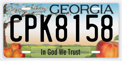 GA license plate CPK8158