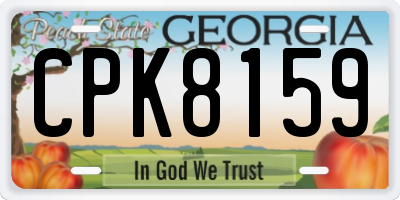 GA license plate CPK8159