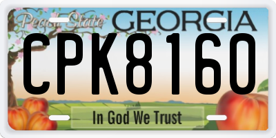 GA license plate CPK8160