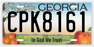 GA license plate CPK8161