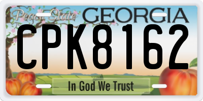 GA license plate CPK8162