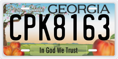 GA license plate CPK8163