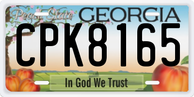 GA license plate CPK8165