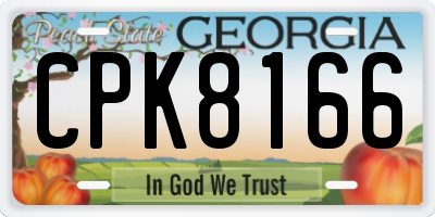 GA license plate CPK8166