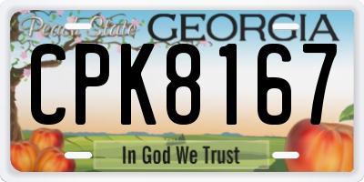 GA license plate CPK8167