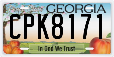GA license plate CPK8171