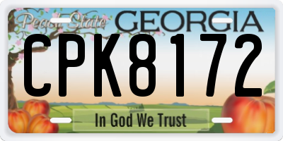 GA license plate CPK8172
