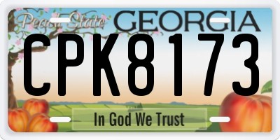 GA license plate CPK8173