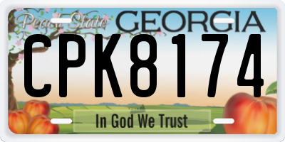 GA license plate CPK8174