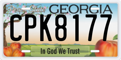 GA license plate CPK8177