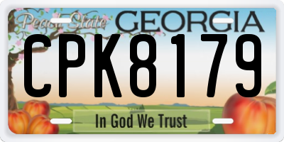 GA license plate CPK8179