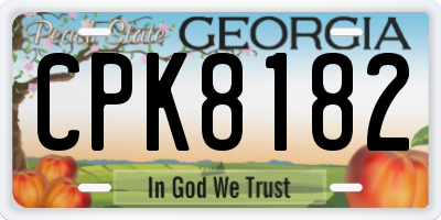 GA license plate CPK8182