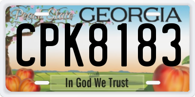 GA license plate CPK8183