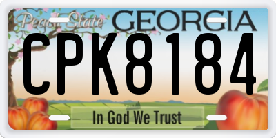 GA license plate CPK8184
