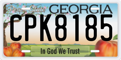 GA license plate CPK8185