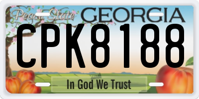 GA license plate CPK8188