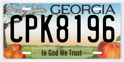 GA license plate CPK8196