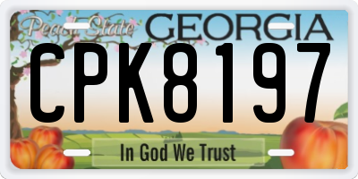 GA license plate CPK8197