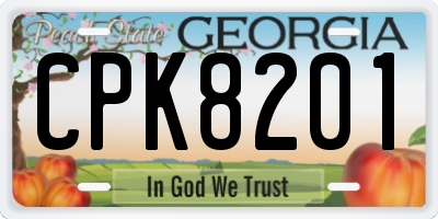 GA license plate CPK8201
