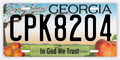 GA license plate CPK8204