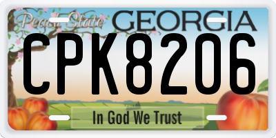 GA license plate CPK8206