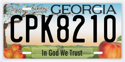 GA license plate CPK8210