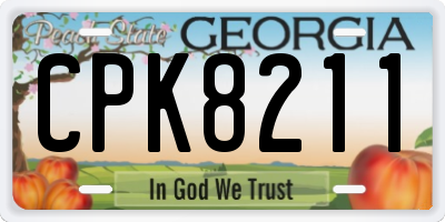 GA license plate CPK8211
