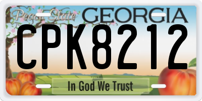 GA license plate CPK8212