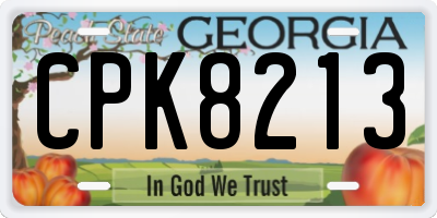 GA license plate CPK8213