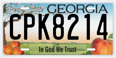 GA license plate CPK8214