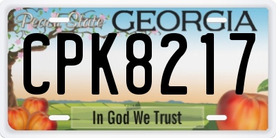 GA license plate CPK8217