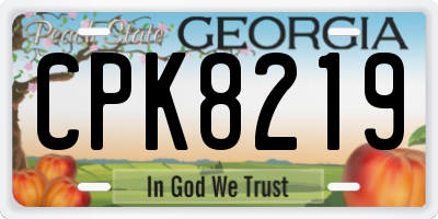 GA license plate CPK8219