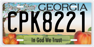 GA license plate CPK8221