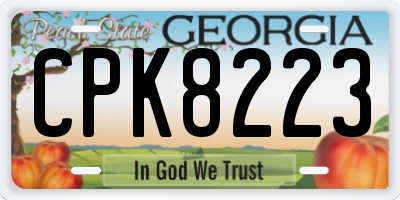 GA license plate CPK8223