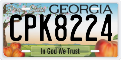GA license plate CPK8224