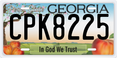 GA license plate CPK8225