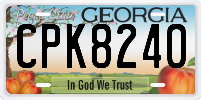 GA license plate CPK8240