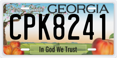 GA license plate CPK8241