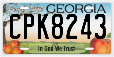 GA license plate CPK8243