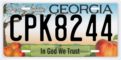 GA license plate CPK8244