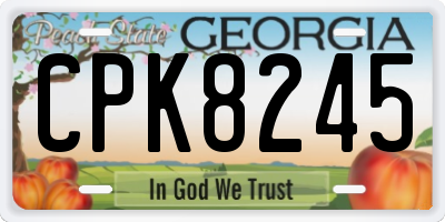 GA license plate CPK8245