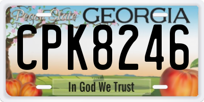 GA license plate CPK8246