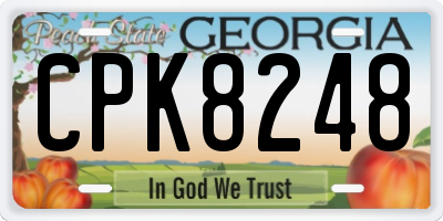 GA license plate CPK8248