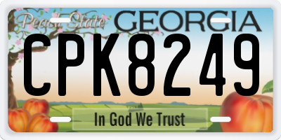 GA license plate CPK8249