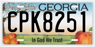 GA license plate CPK8251
