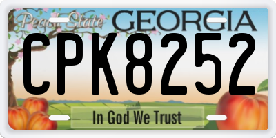 GA license plate CPK8252