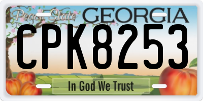 GA license plate CPK8253