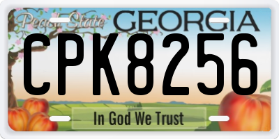 GA license plate CPK8256