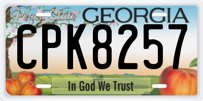 GA license plate CPK8257